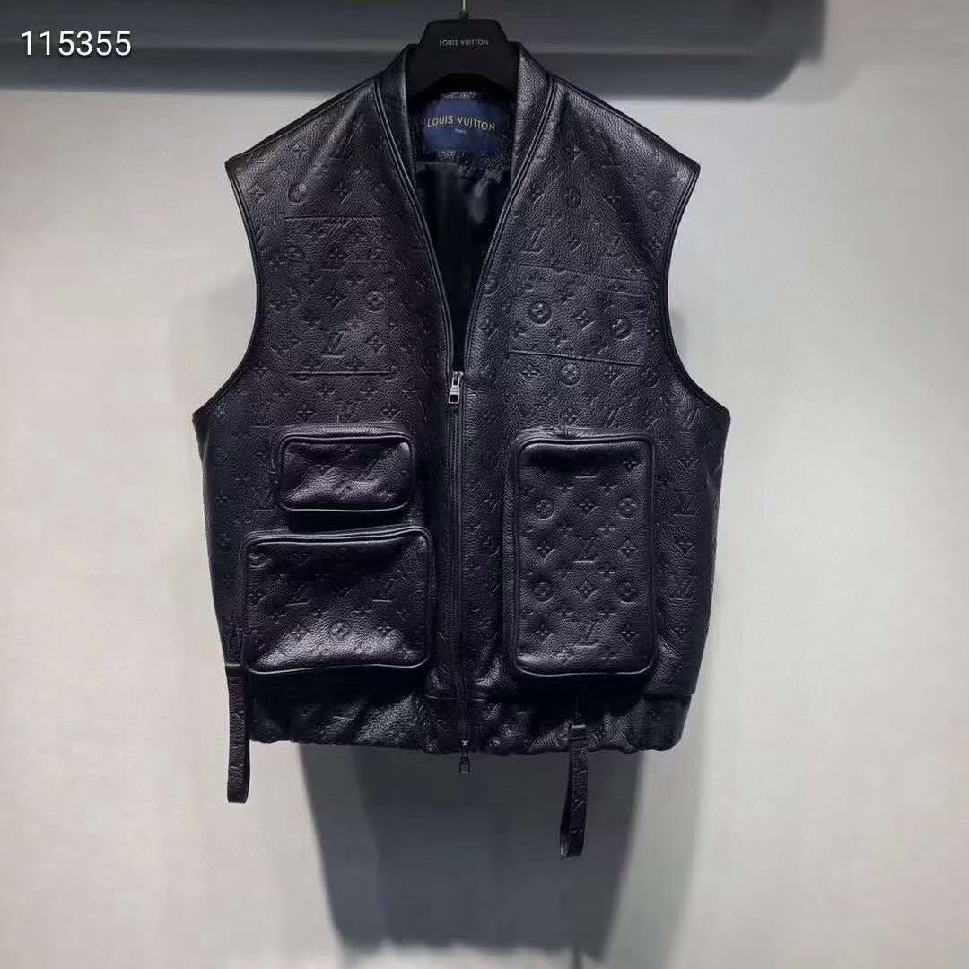Schwarze Lederweste mit Monogramm von Louis Vuitton - EUR FASHION