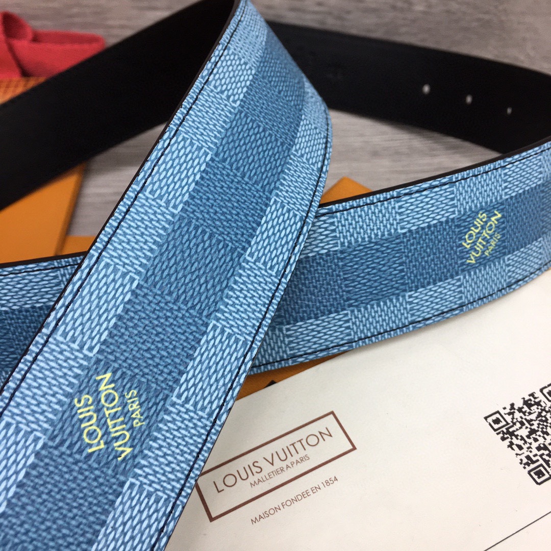 Louis Vuitton LV Initiales Damier Stripes 40 mm Wendegürtel - EUR FASHION