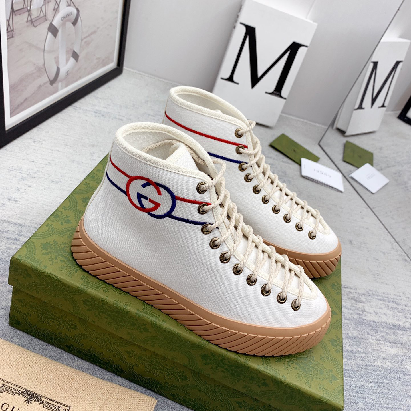 Gucci High-Top-Sneaker mit ineinandergreifendem G - EUR FASHION