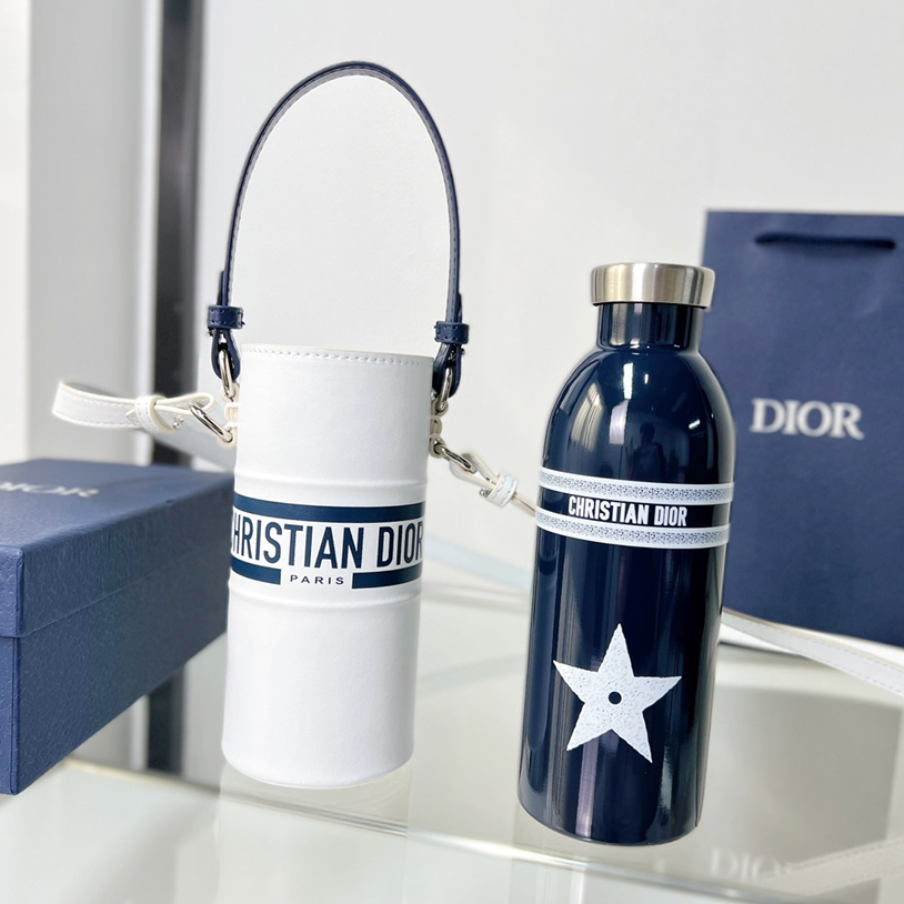 Dior Vibe Flaschenhalter aus weißem Kalbsleder - EUR FASHION