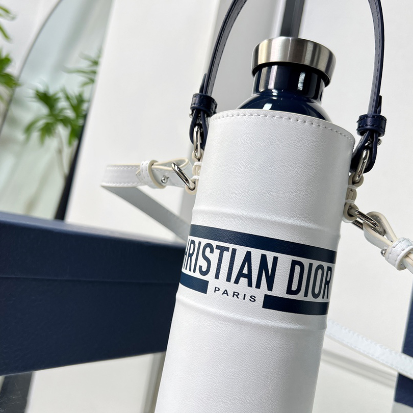Dior Vibe Flaschenhalter aus weißem Kalbsleder - EUR FASHION
