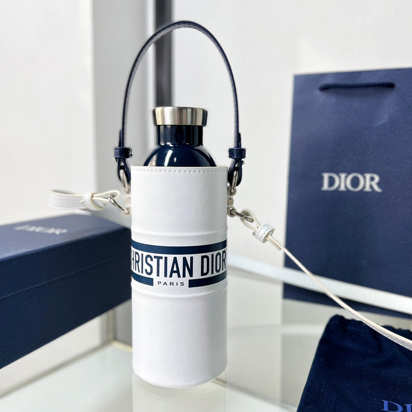 Dior Vibe Flaschenhalter aus weißem Kalbsleder - EUR FASHION