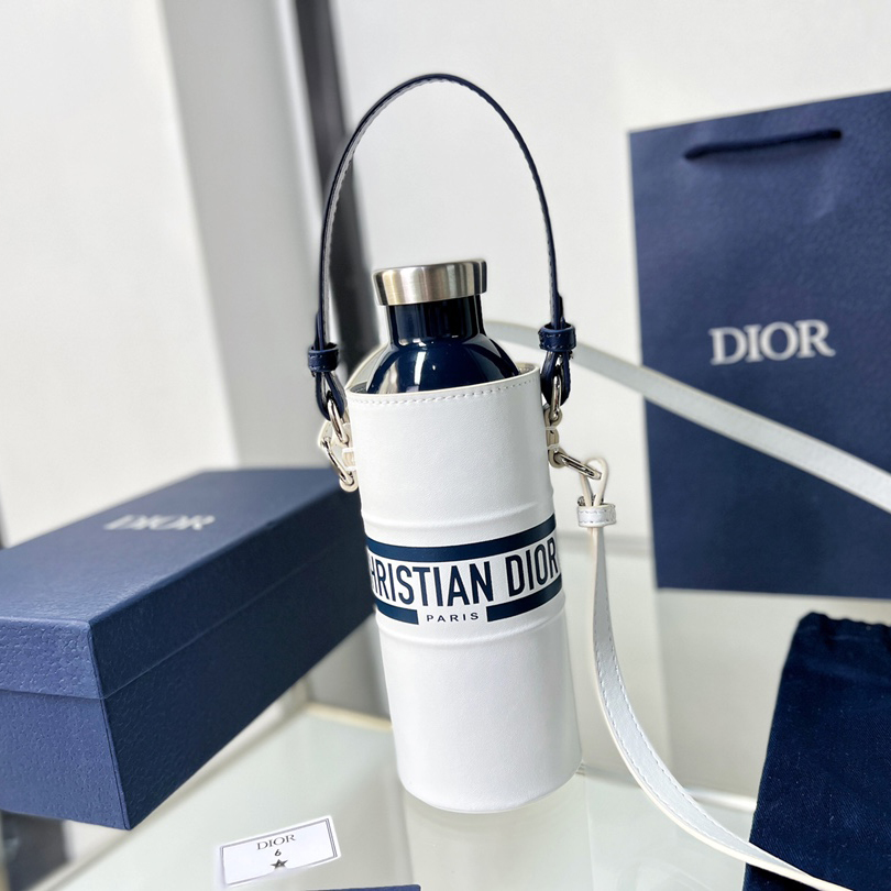 Dior Vibe Flaschenhalter aus weißem Kalbsleder - EUR FASHION