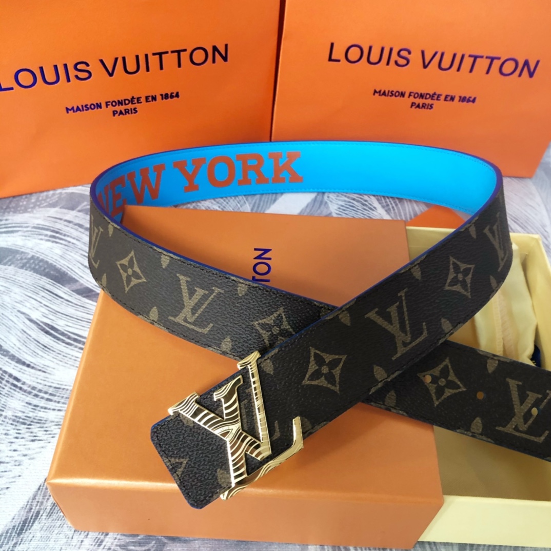 Exklusiver 40-mm-Wendegürtel von Louis Vuitton LV Pyramide Cities – New York - EUR FASHION