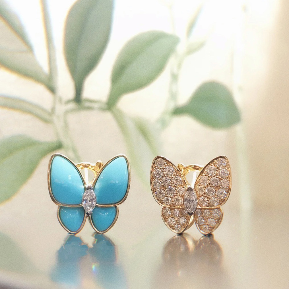 Van Cleef & Arpels Zwei Schmetterlingsohrringe - EUR FASHION
