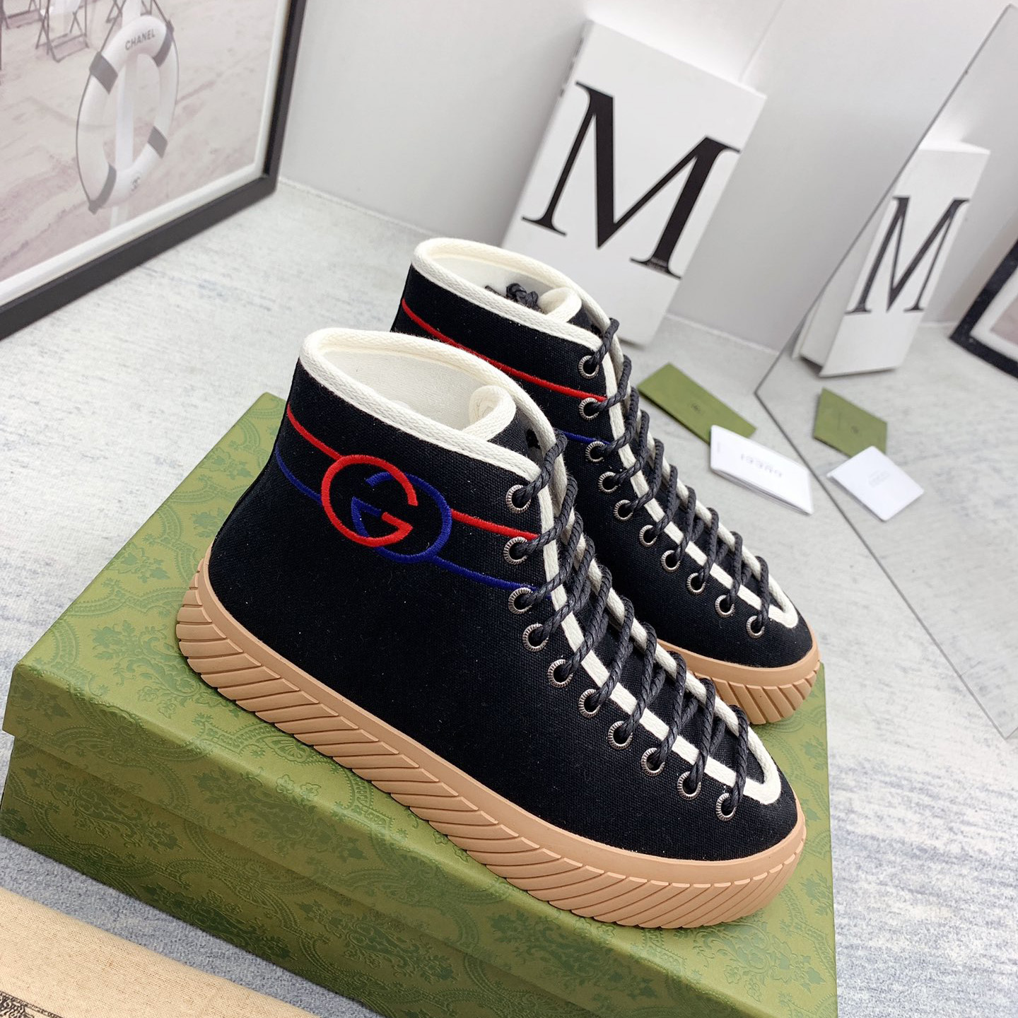 Gucci High-Top-Sneaker mit ineinandergreifendem G - EUR FASHION