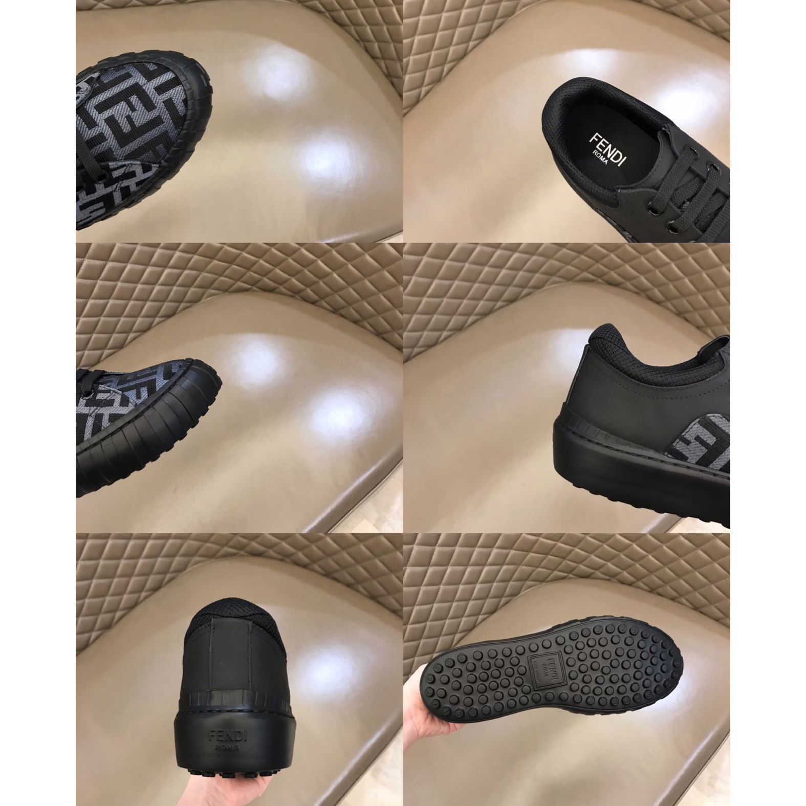 Low-Top-Sneaker „Force“ von Fendi aus schwarzem Stoff - EUR FASHION