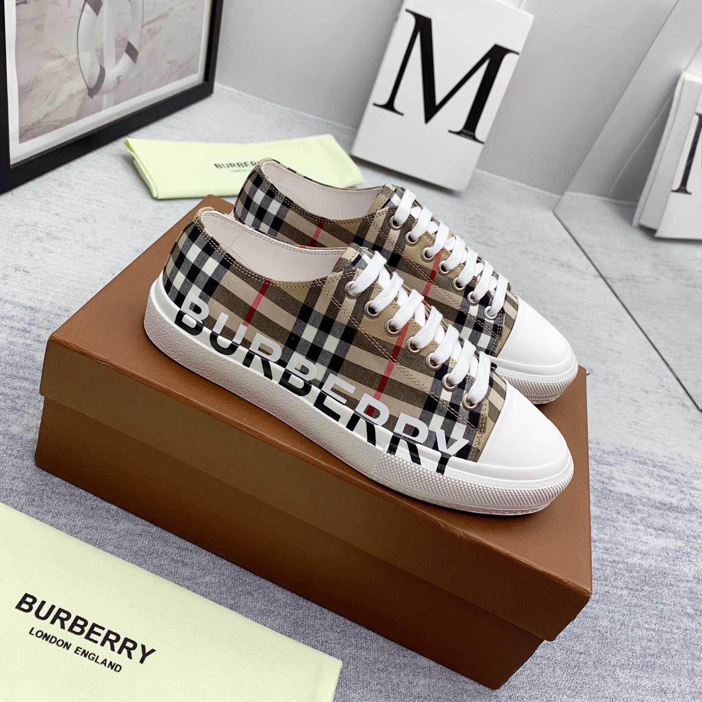 Burberry-Sneaker aus Baumwolle mit Vintage-Check und Logo-Print - EUR FASHION