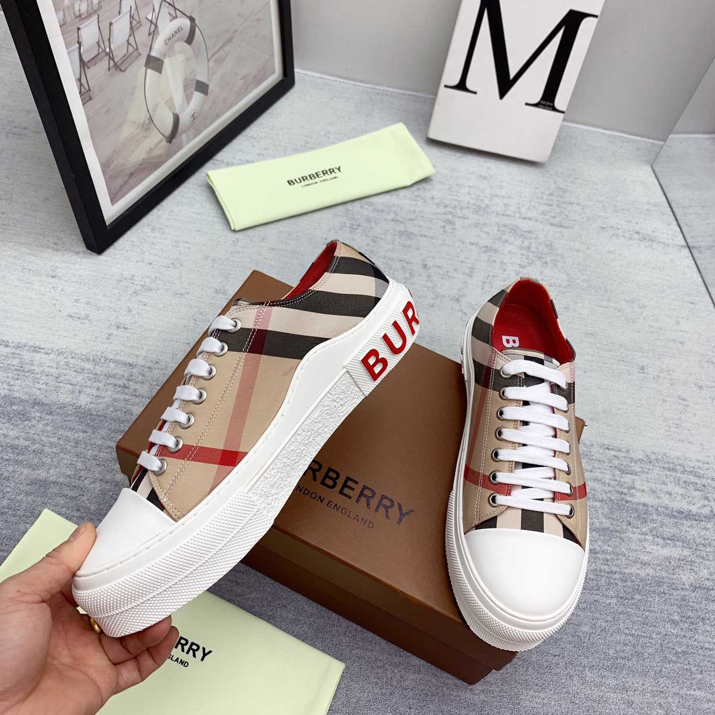Burberry-Sneaker aus Baumwolle mit Karomuster - EUR FASHION
