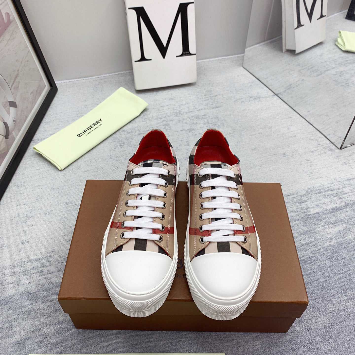 Burberry-Sneaker aus Baumwolle mit Karomuster - EUR FASHION
