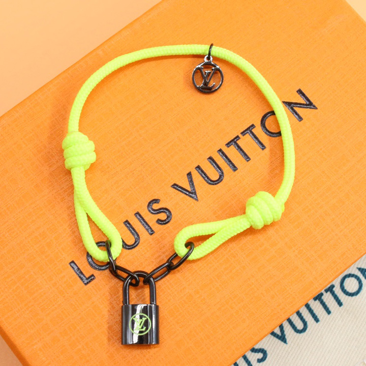 Louis Vuitton Silber Lockit X Virgil Abloh Armband, schwarzes Titan Q05268 - EUR FASHION