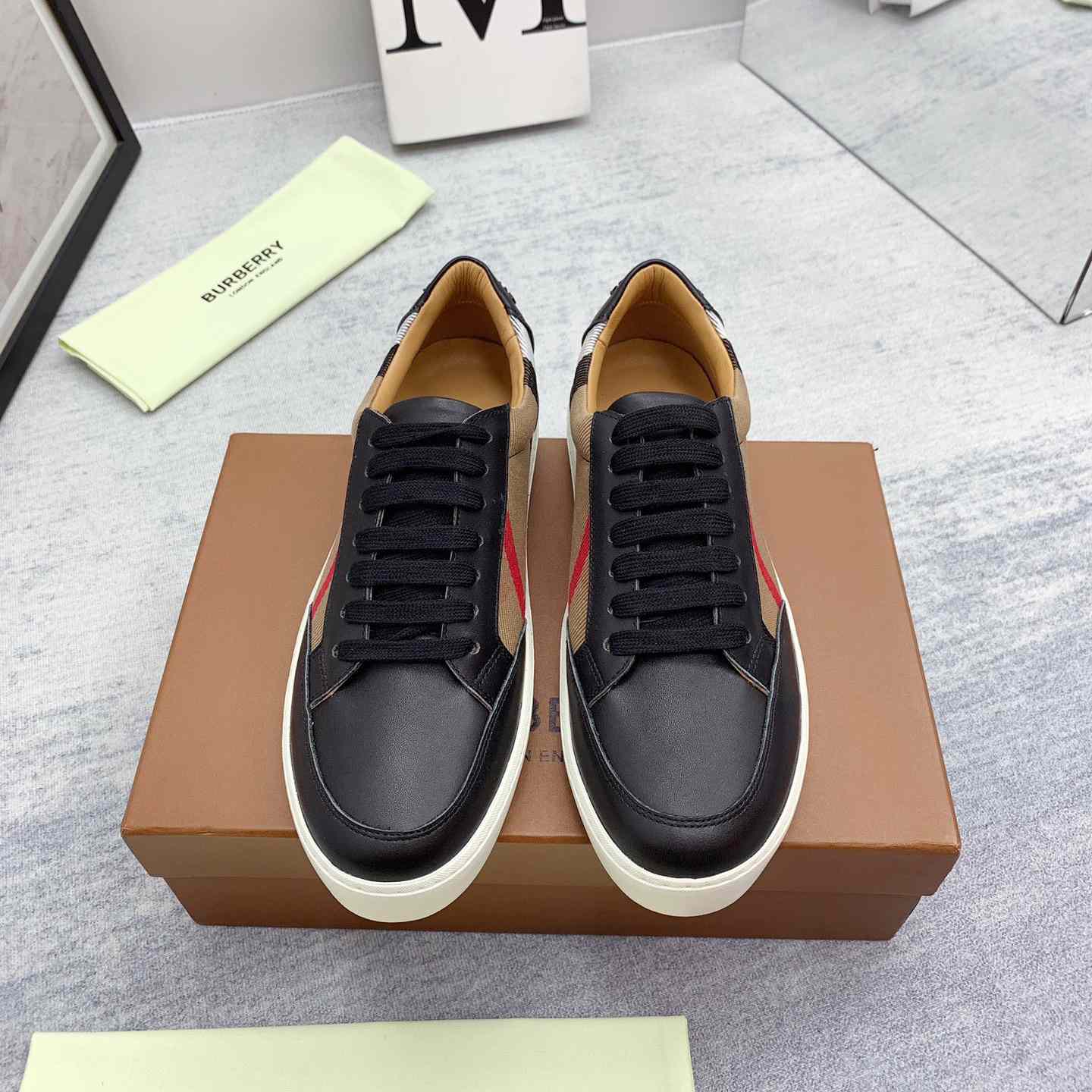 Burberry House Check-Sneaker aus Baumwolle und Leder - EUR FASHION