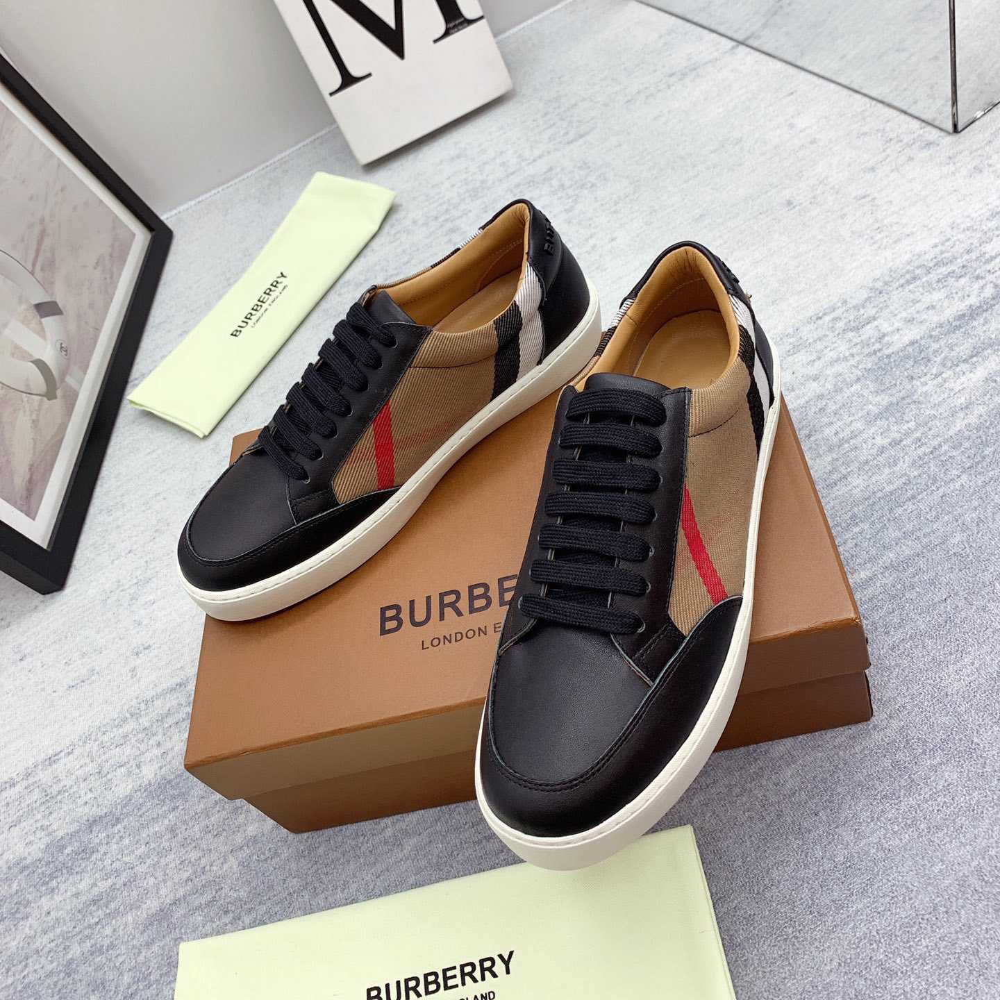 Burberry House Check-Sneaker aus Baumwolle und Leder - EUR FASHION