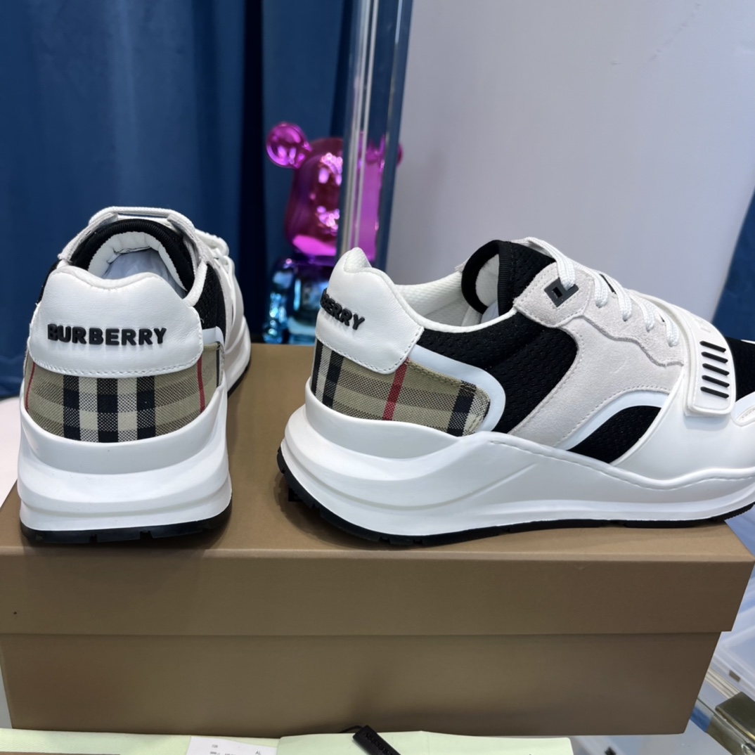 Burberry-Sneaker aus Mesh, Wildleder und Vintage-Check-Baumwolle - EUR FASHION