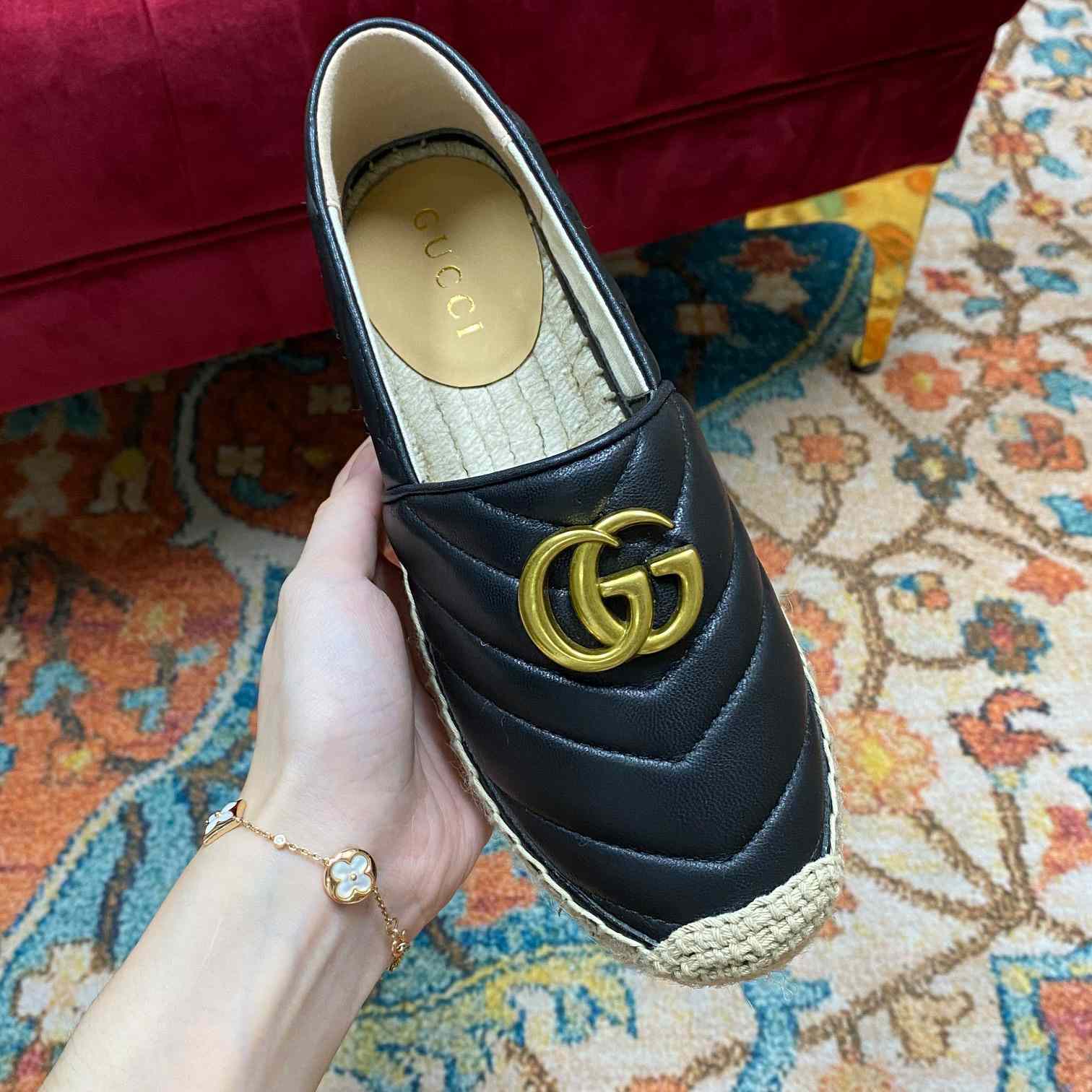 Gucci Leder-Espadrille mit Doppel-G - EUR FASHION