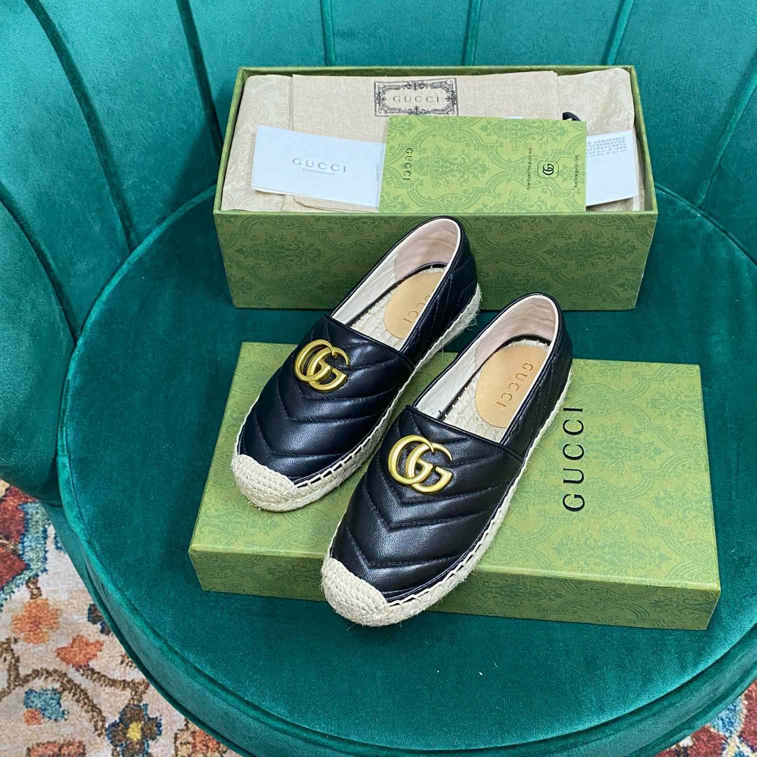 Gucci Leder-Espadrille mit Doppel-G - EUR FASHION