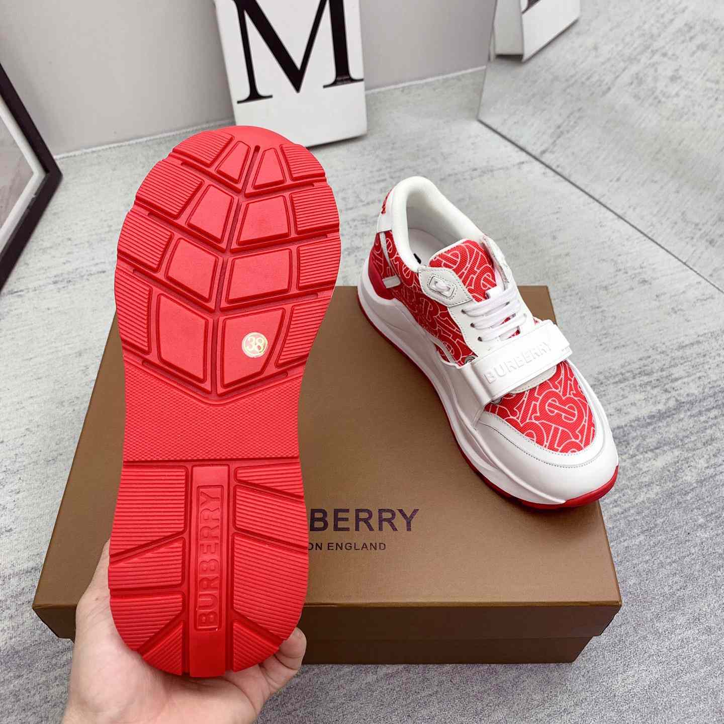 Burberry-Sneaker aus Nylon und Leder mit Monogramm-Print - EUR FASHION