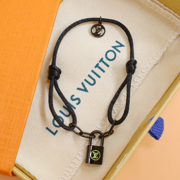 Louis Vuitton Silber Lockit X Virgil Abloh Armband, schwarzes Titan Q05270 - EUR FASHION