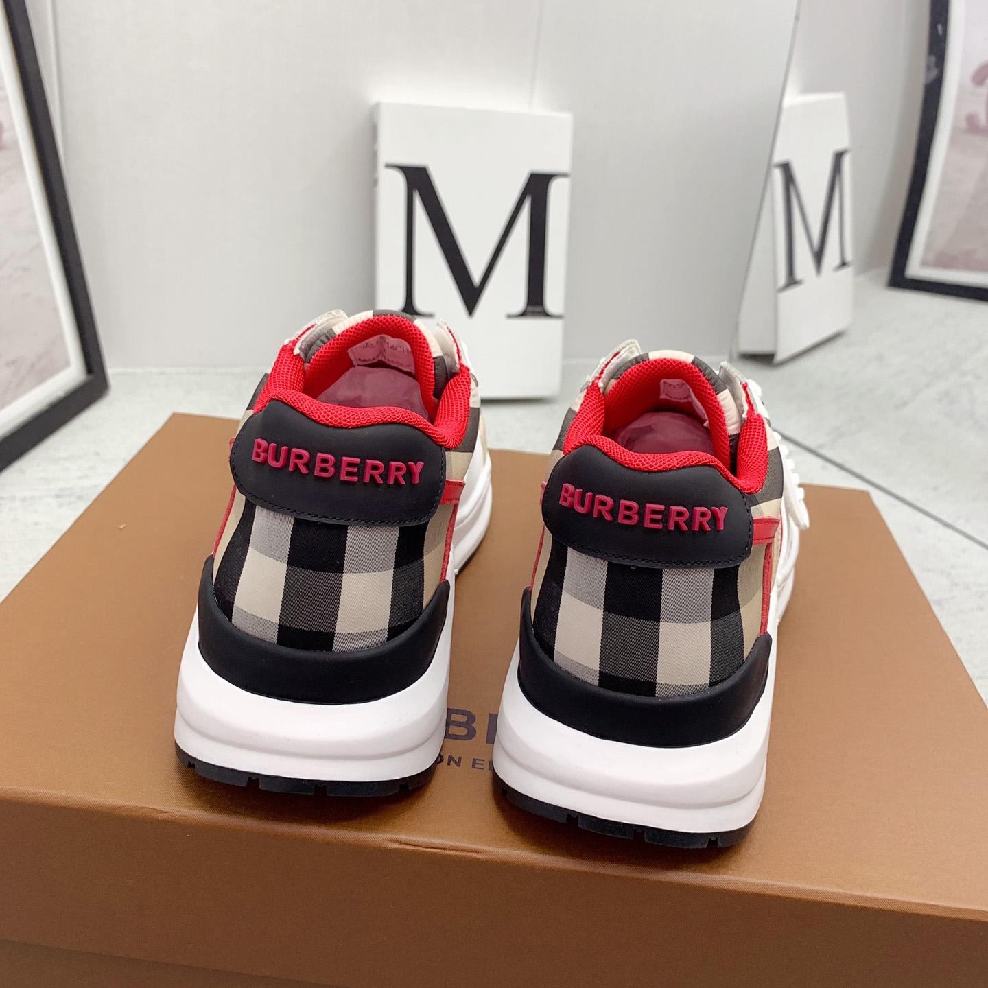 Burberry-Sneaker aus Nylon und Leder mit Karomuster - EUR FASHION