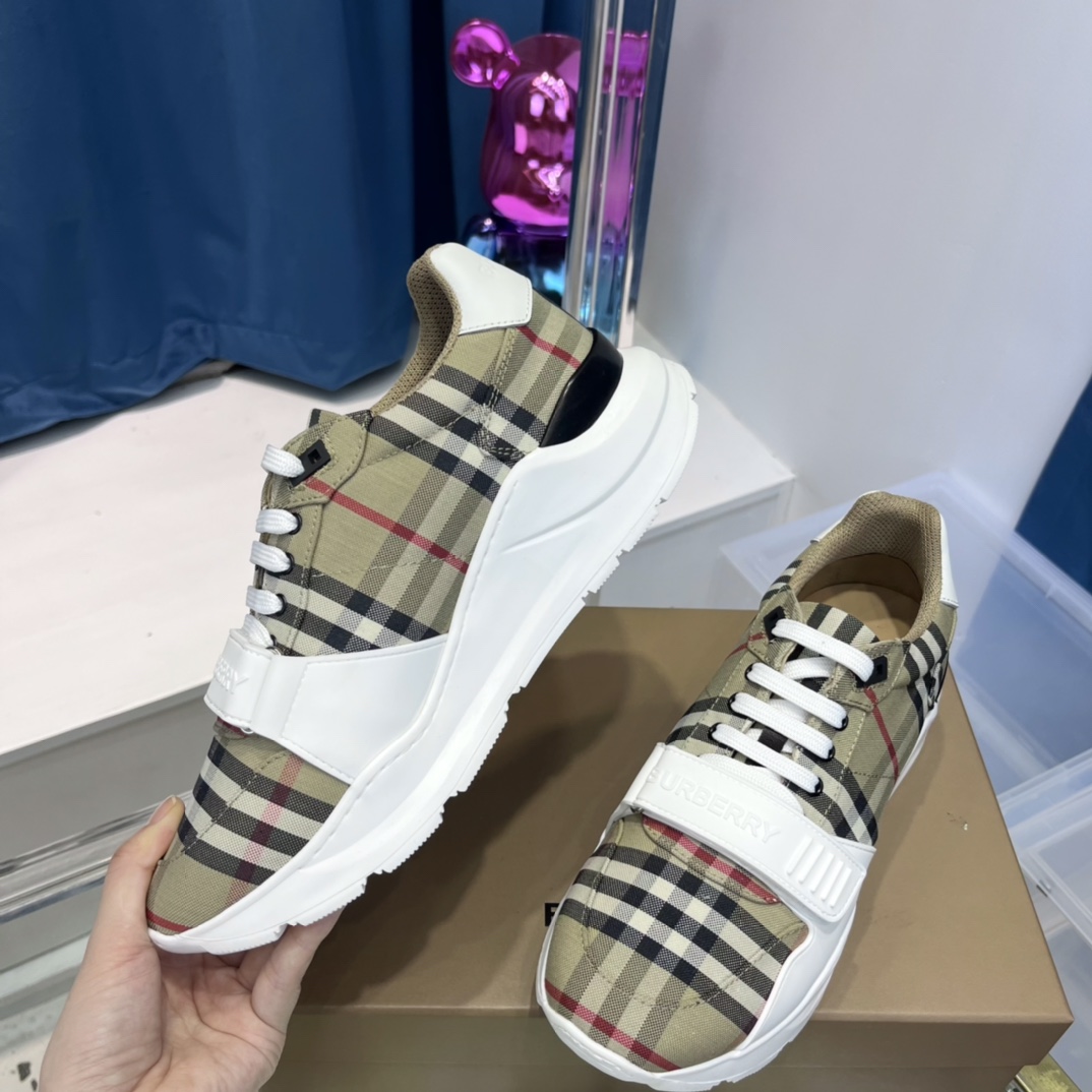 Burberry-Sneaker mit Vintage-Check, Wildleder und Leder - EUR FASHION