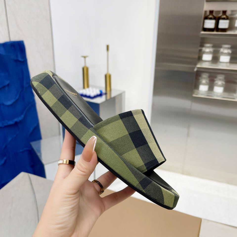 Burberry-Slides aus Baumwolle mit Karomuster - EUR FASHION