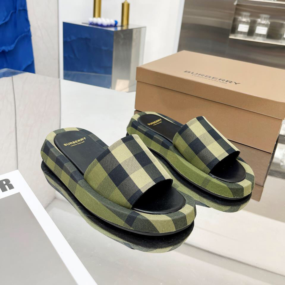 Burberry-Slides aus Baumwolle mit Karomuster - EUR FASHION