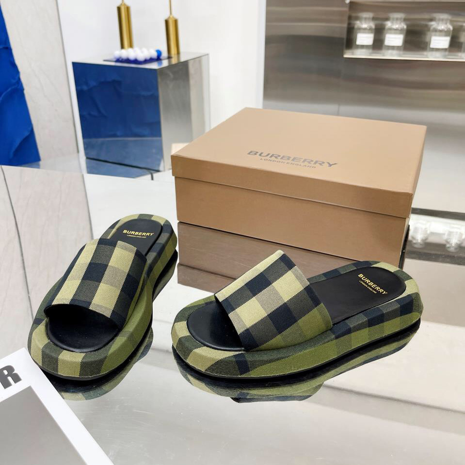 Burberry-Slides aus Baumwolle mit Karomuster - EUR FASHION