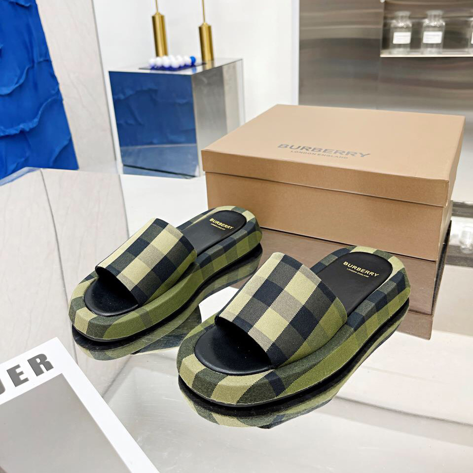 Burberry-Slides aus Baumwolle mit Karomuster - EUR FASHION