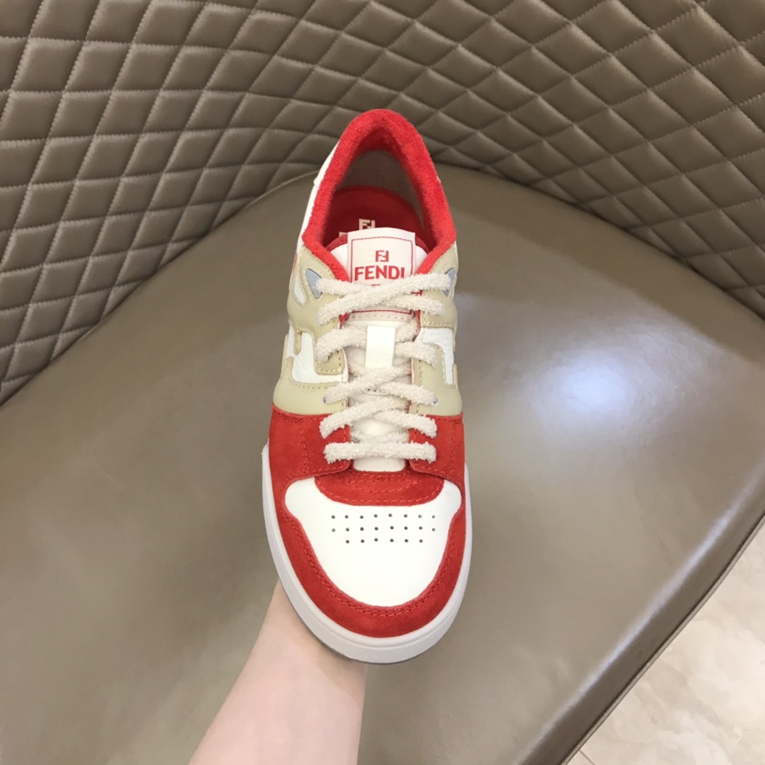 Niedrige Sneakers aus rotem Leder von Fendi - EUR FASHION