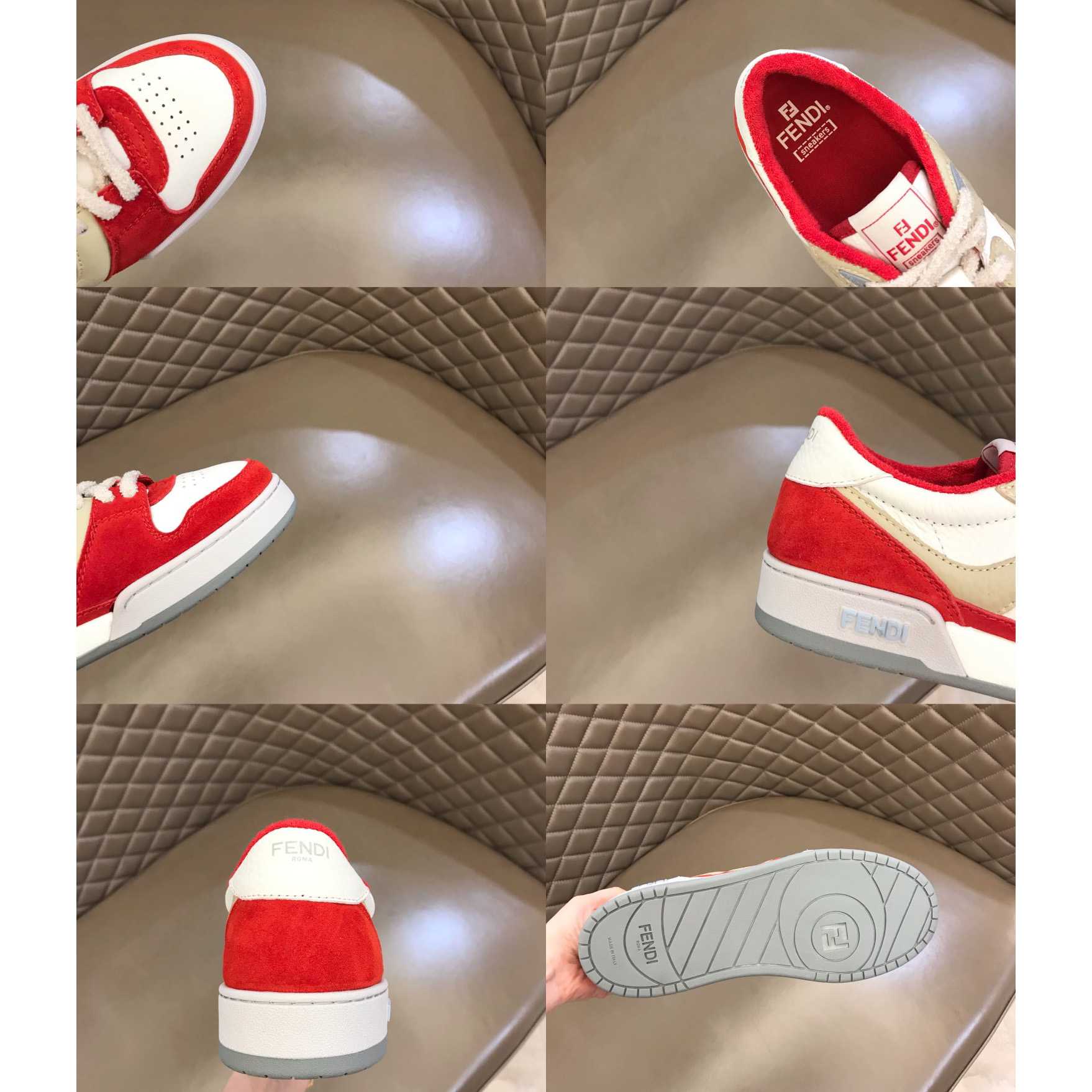 Niedrige Sneakers aus rotem Leder von Fendi - EUR FASHION