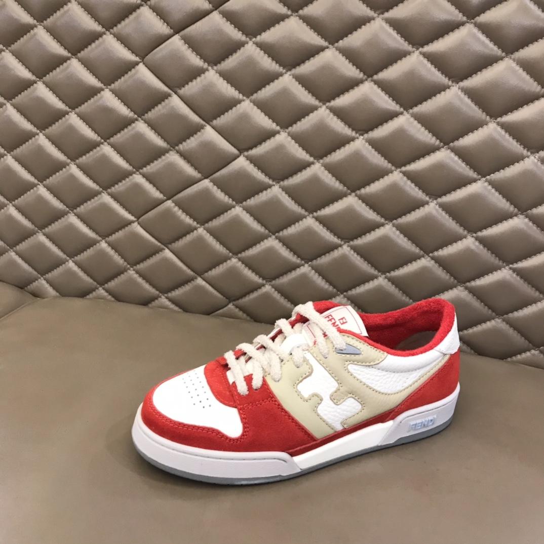 Niedrige Sneakers aus rotem Leder von Fendi - EUR FASHION