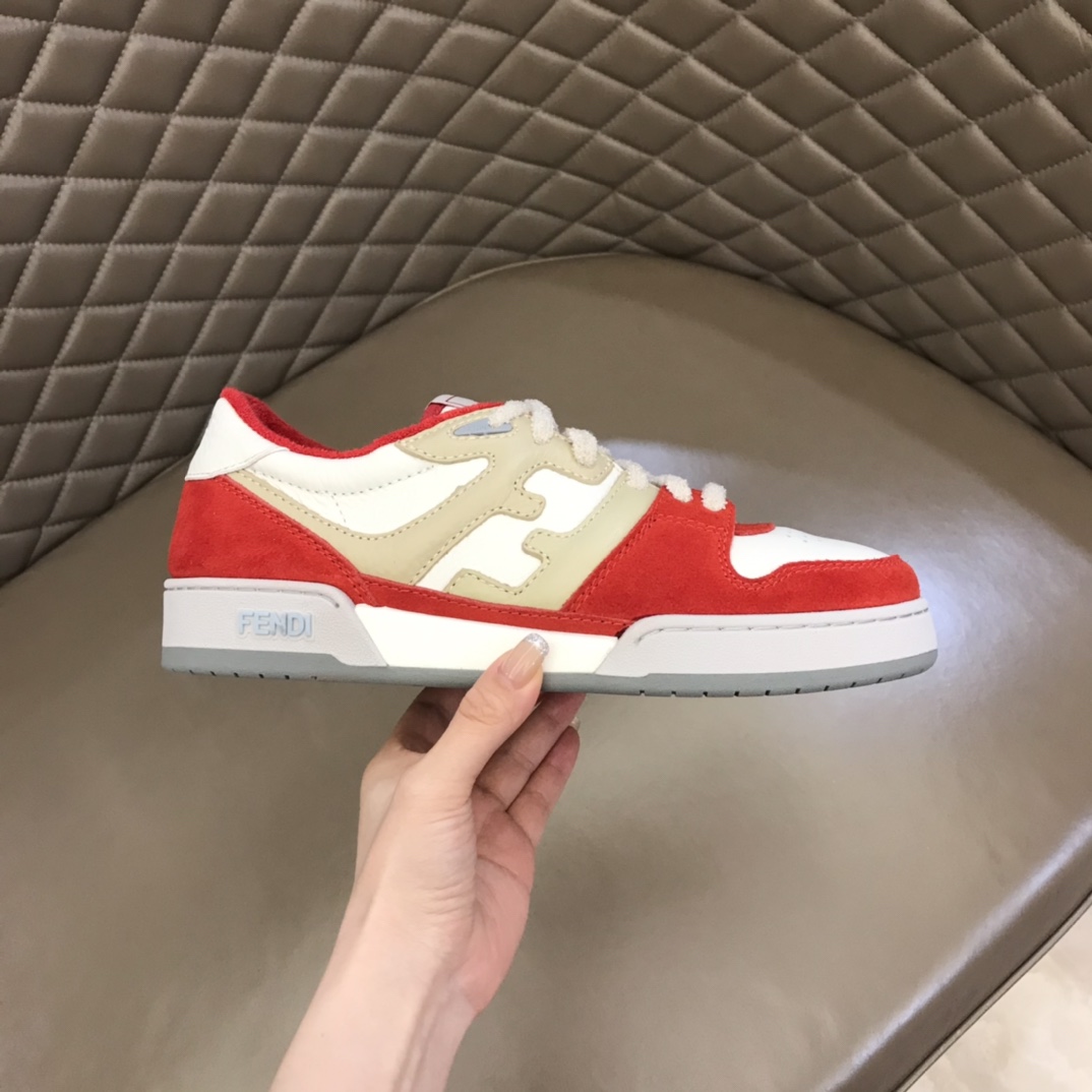Niedrige Sneakers aus rotem Leder von Fendi - EUR FASHION