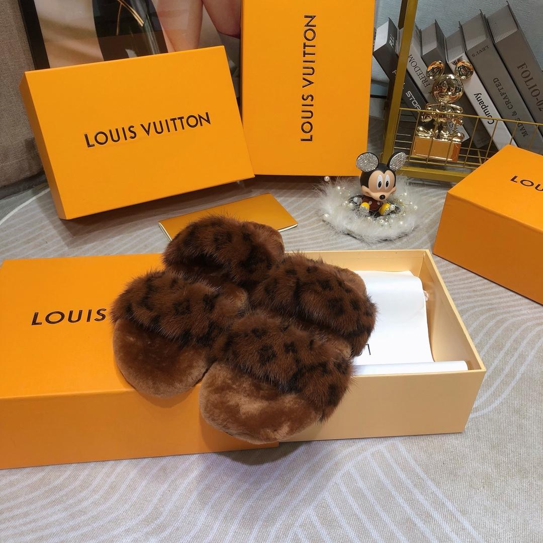 Louis Vuitton Bom Dia Hausschuhe aus Nerzfell - EUR FASHION