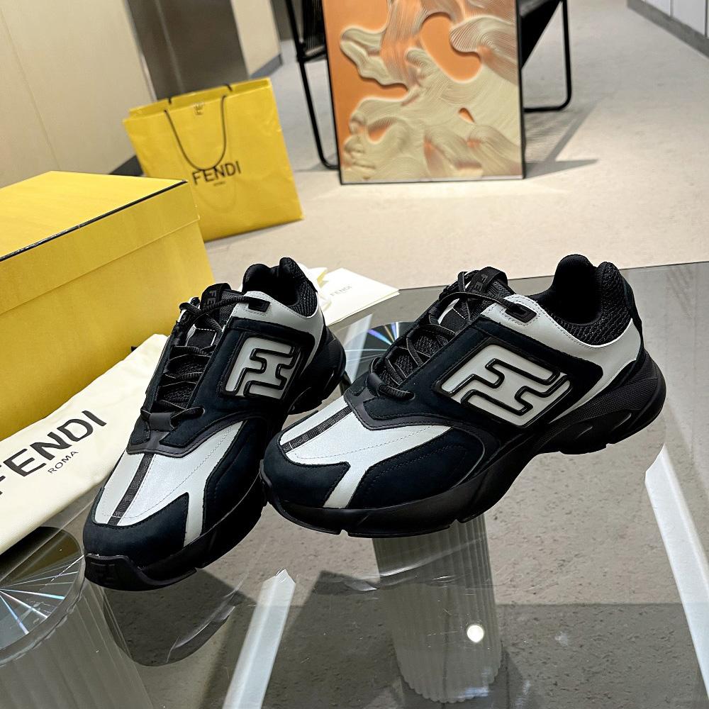 Fendi Faster Trainers Low-Top-Sneaker aus Leder - EUR FASHION