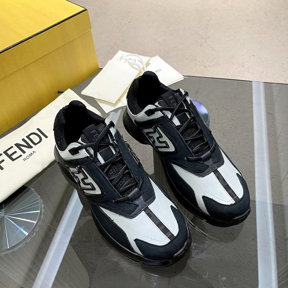 Fendi Faster Trainers Low-Top-Sneaker aus Leder - EUR FASHION