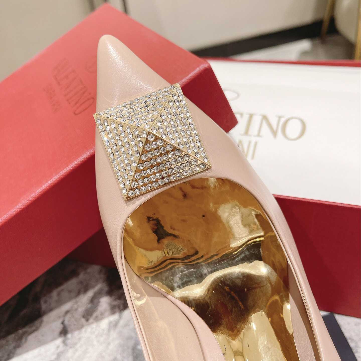 Valenti Garavani One Stud Pump mit Kristallen 100 mm - EUR FASHION