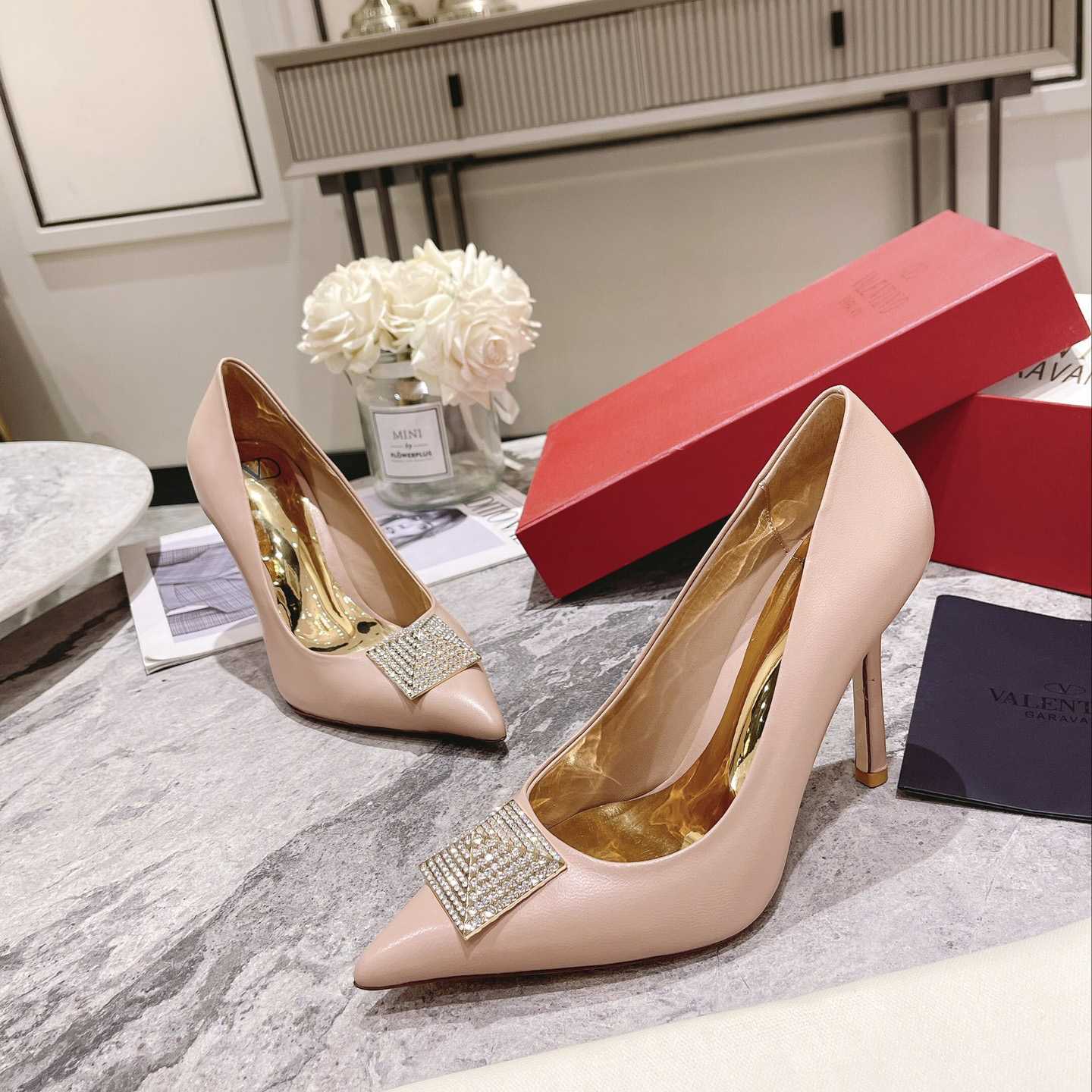 Valenti Garavani One Stud Pump mit Kristallen 100 mm - EUR FASHION