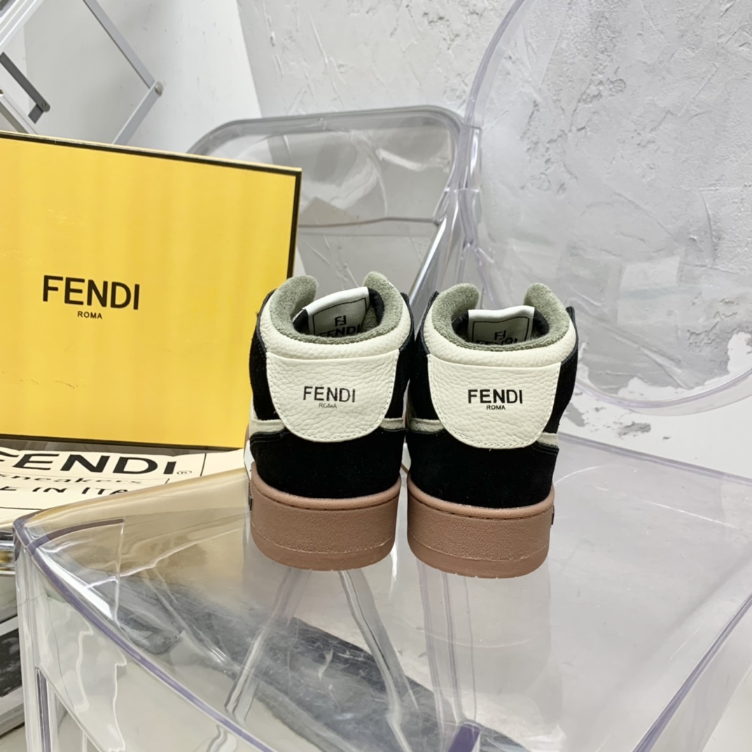 Fendi Match High-Tops aus schwarzem Leder - EUR FASHION