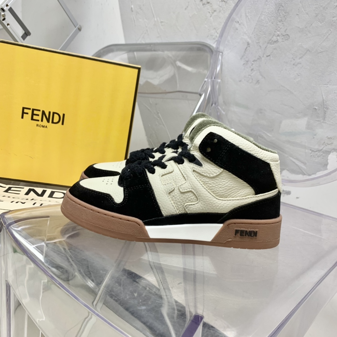 Fendi Match High-Tops aus schwarzem Leder - EUR FASHION