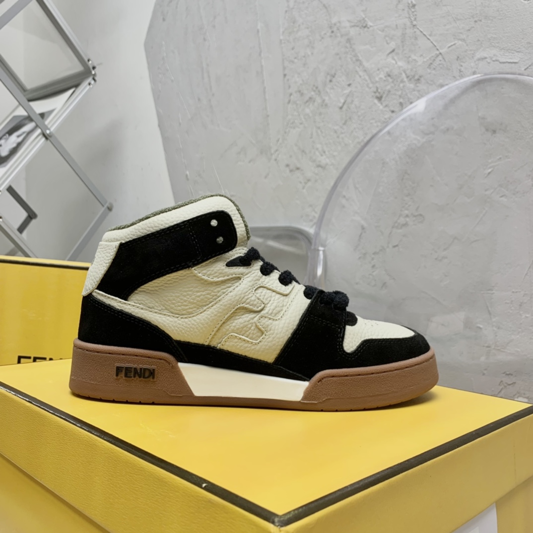 Fendi Match High-Tops aus schwarzem Leder - EUR FASHION