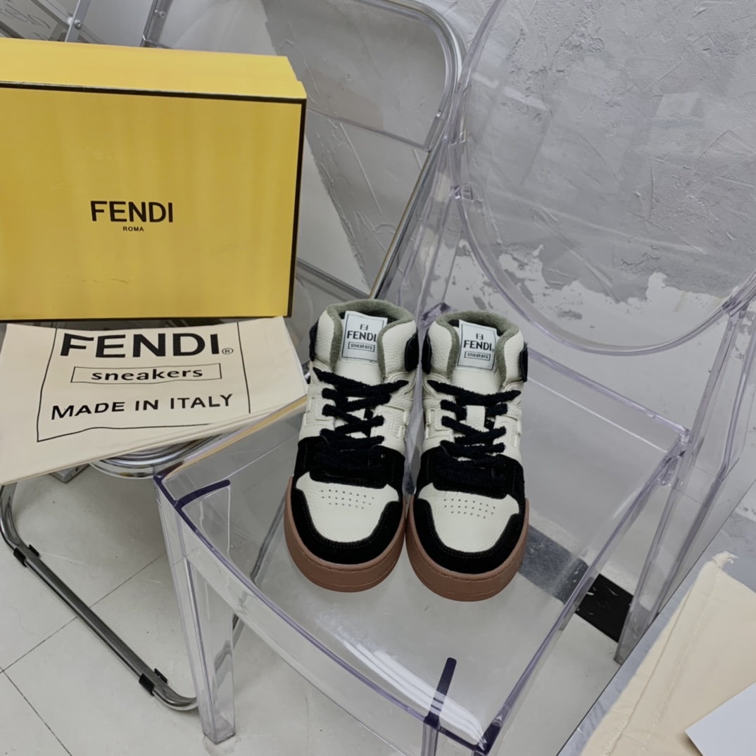 Fendi Match High-Tops aus schwarzem Leder - EUR FASHION