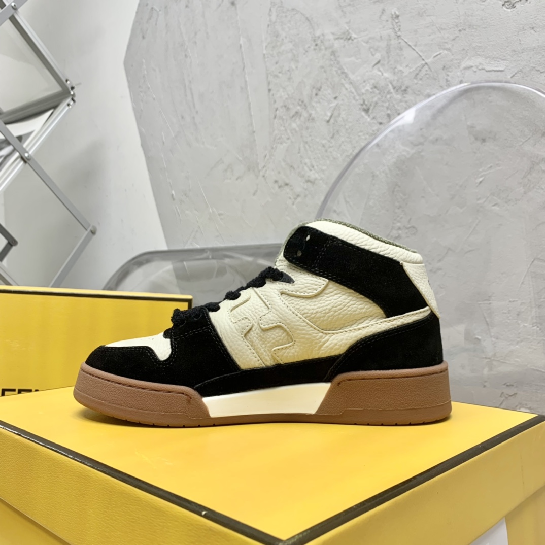 Fendi Match High-Tops aus schwarzem Leder - EUR FASHION