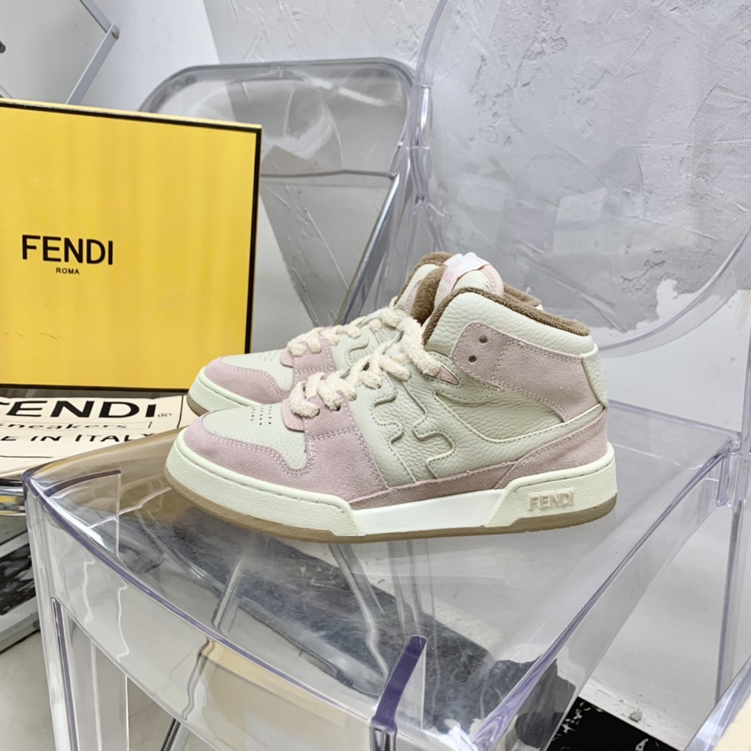 Fendi Match High-Tops aus schwarzem Leder - EUR FASHION