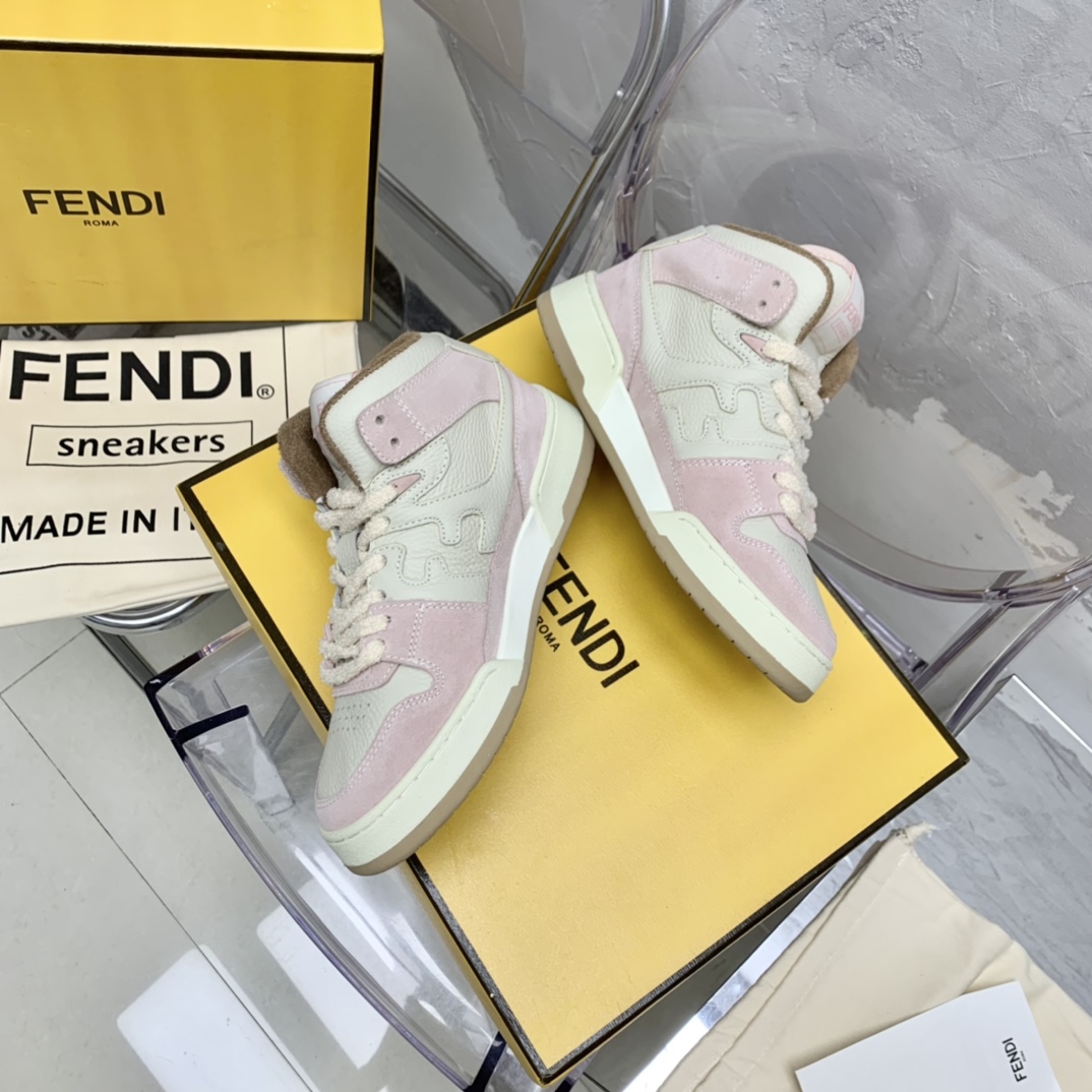 Fendi Match High-Tops aus schwarzem Leder - EUR FASHION