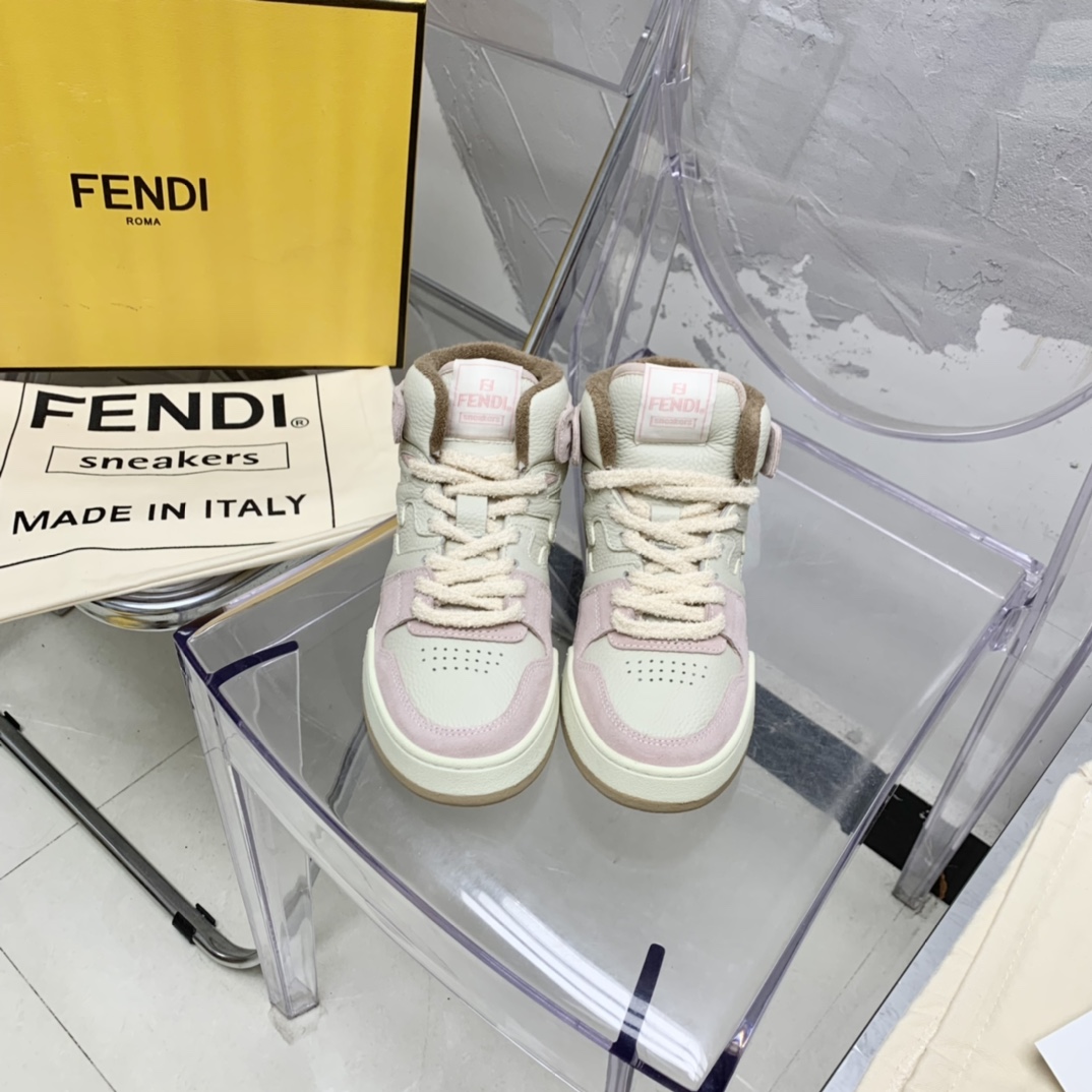 Fendi Match High-Tops aus schwarzem Leder - EUR FASHION