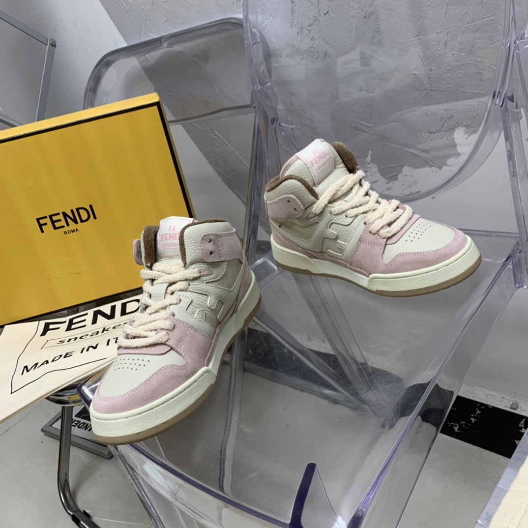 Fendi Match High-Tops aus schwarzem Leder - EUR FASHION