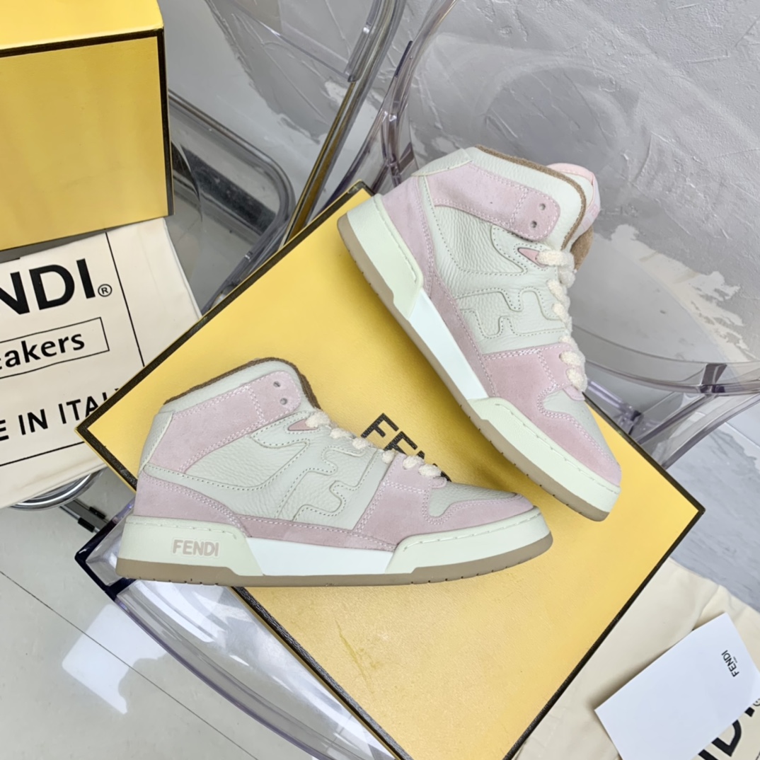 Fendi Match High-Tops aus schwarzem Leder - EUR FASHION