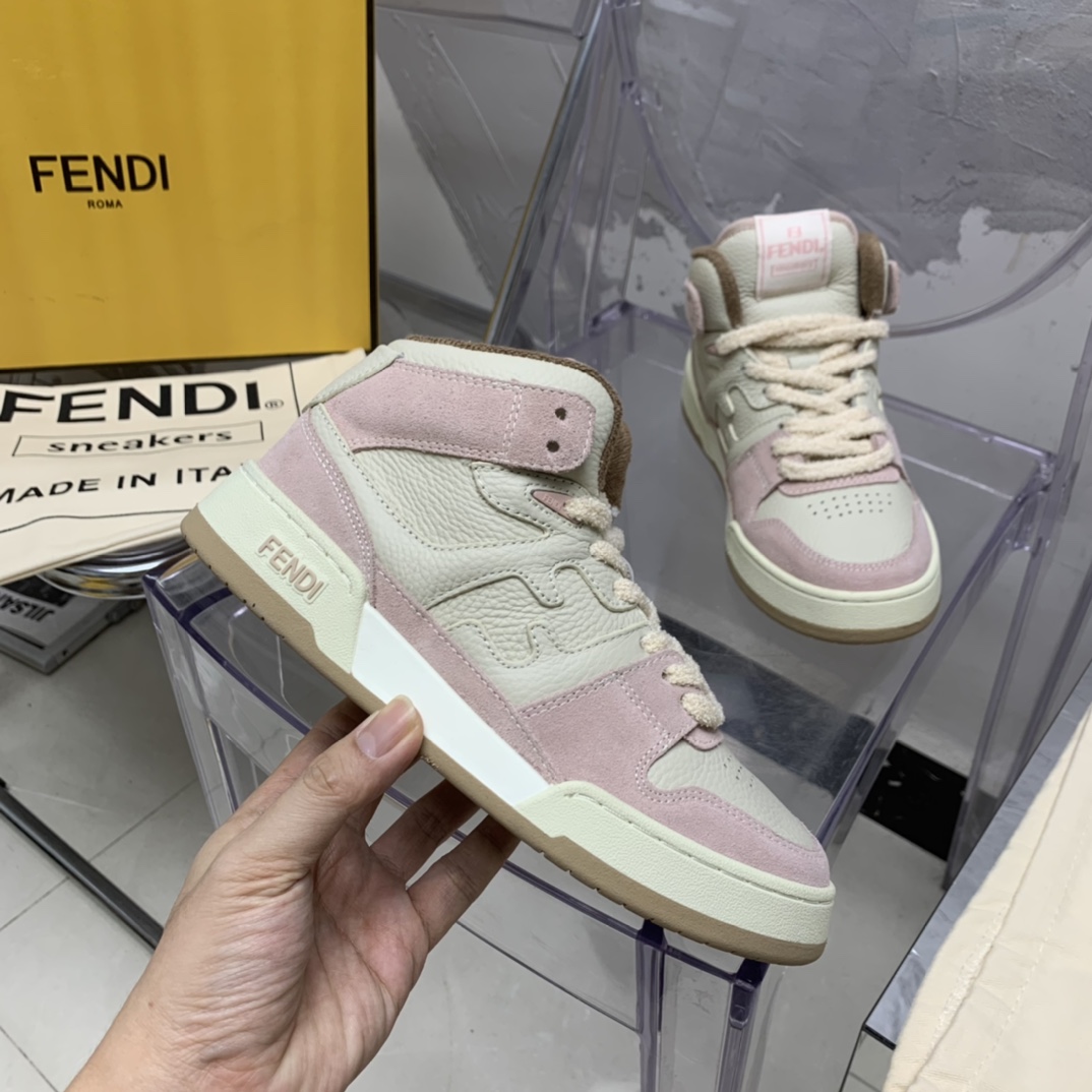 Fendi Match High-Tops aus schwarzem Leder - EUR FASHION