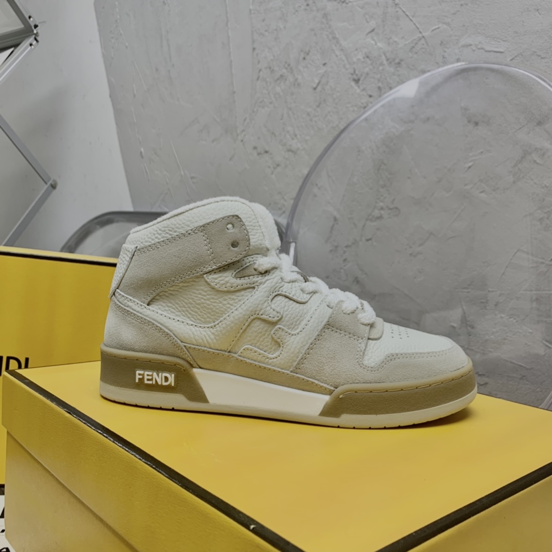 Fendi Match High-Tops aus weißem Leder - EUR FASHION