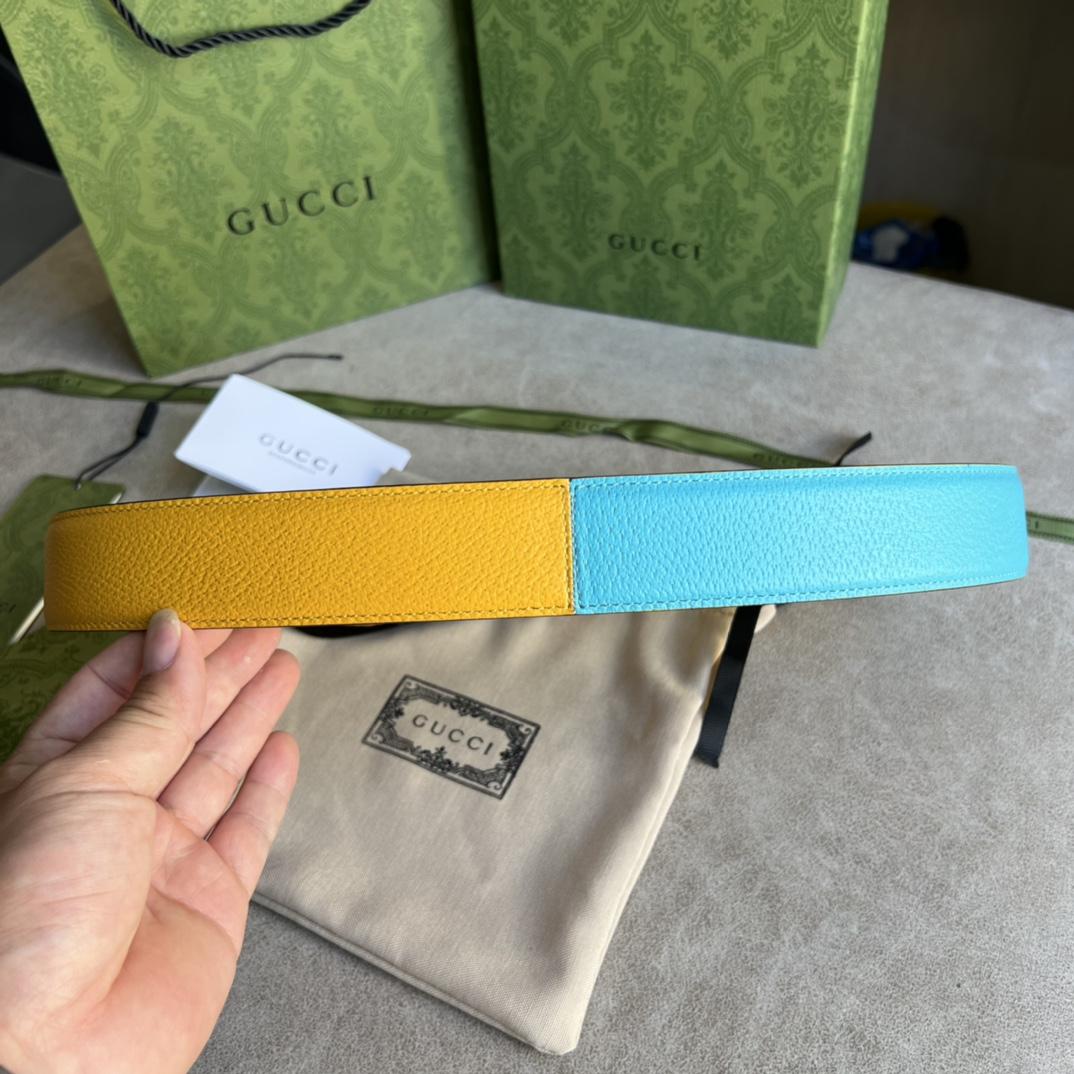 Zweifarbiger Gucci-Gürtel mit G-Schnalle - EUR FASHION